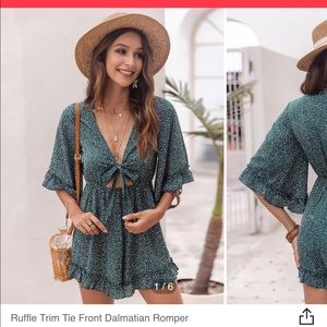 Tie front romper